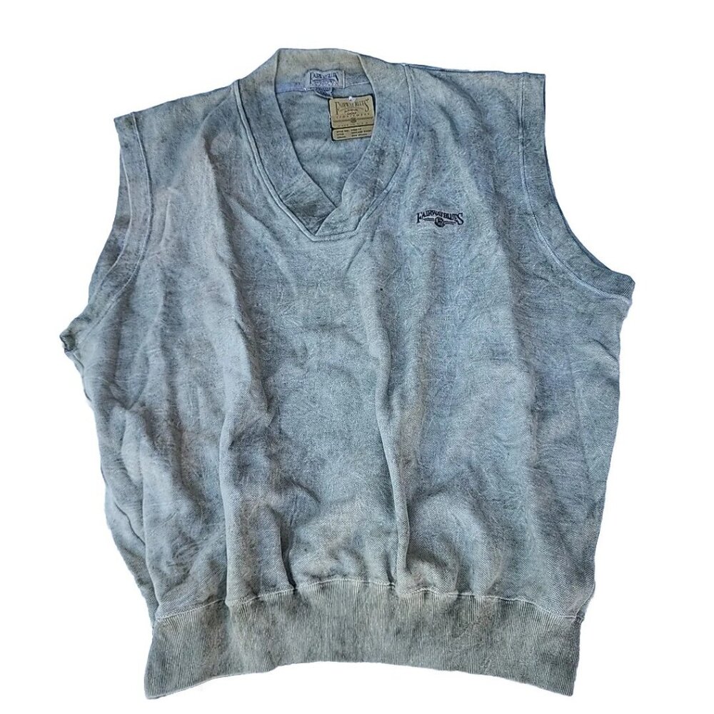 Fairway Blues Tiedye Green 100% Cotton Men’s Golf Sweater Vest Sz XXL - Made USA